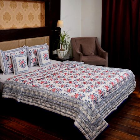 Classic Jaipuri Floral Quilt